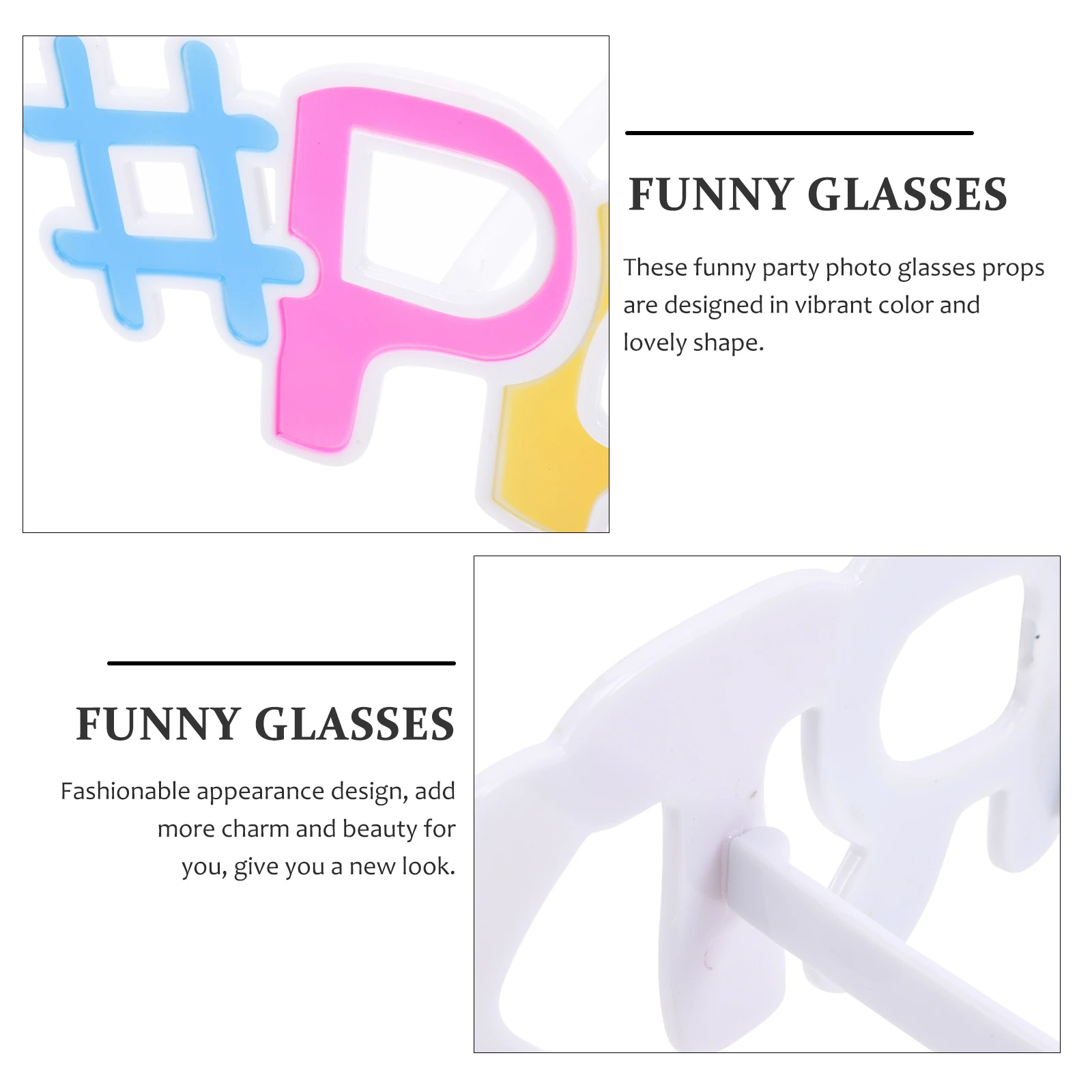 

4pcs Funny Glasses Photo Props for Party Booth Wedding New Year Birthday Safe Premium Material Special Unique Photos