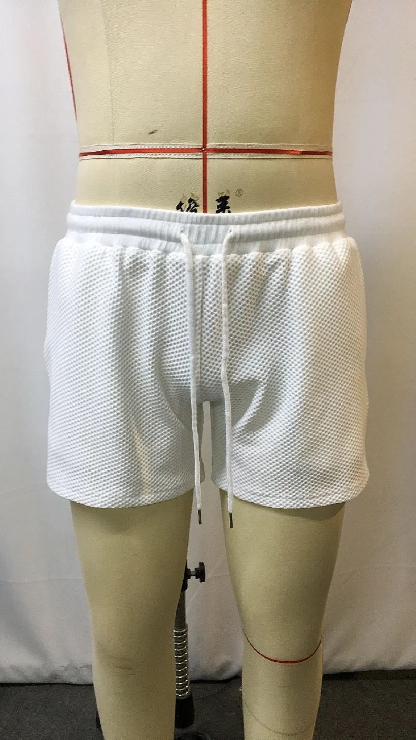 2025 남성용 오버사이즈 스트레치 와플 반바지 - 운동 피트니스, 캐주얼 편안함, 신축성 있는 허리, 레이스업, 데일리 베이직 통기성 좋은 반바지