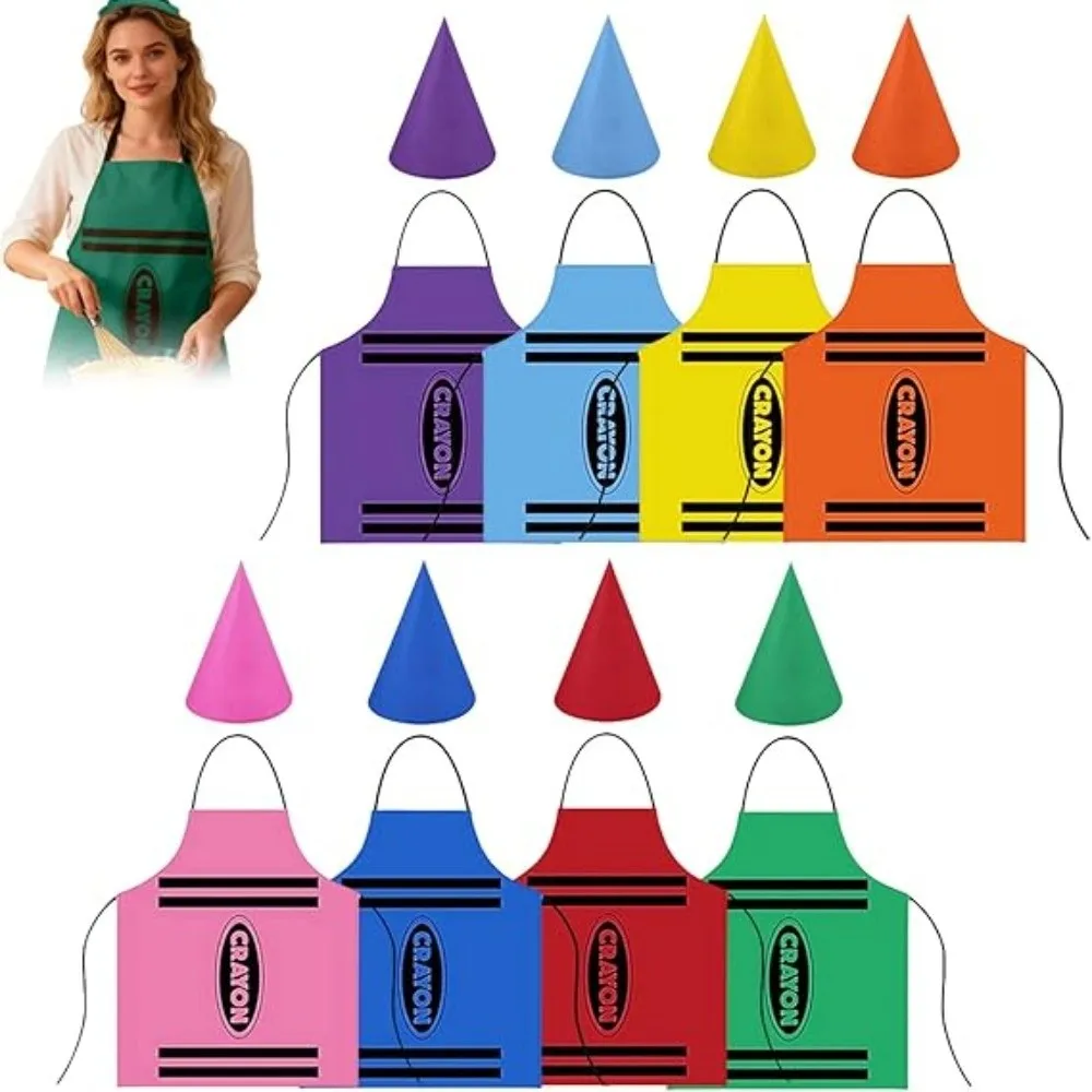 Nuevo Conjunto de Disfraces de Gnomos con Temática de Crayones Coloridos, Divertido Delantal de Crayones para Arte, Manualidades, Limpieza y Fiestas de Disfraces