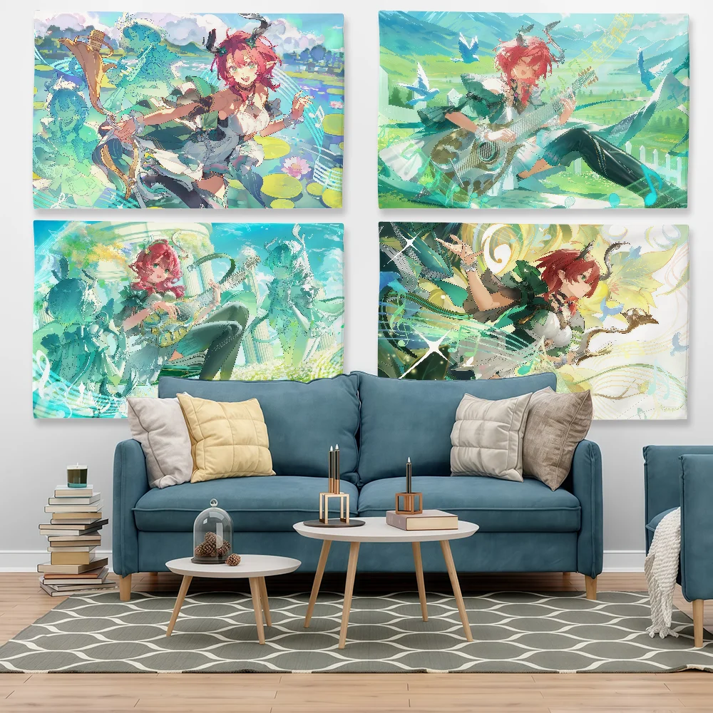 Wuthering Waves Ciaccona Flag Tapestry Outdoor Party Bedroom Living Room Dormitory Decorative Themed Wall Hanging Banner Gift