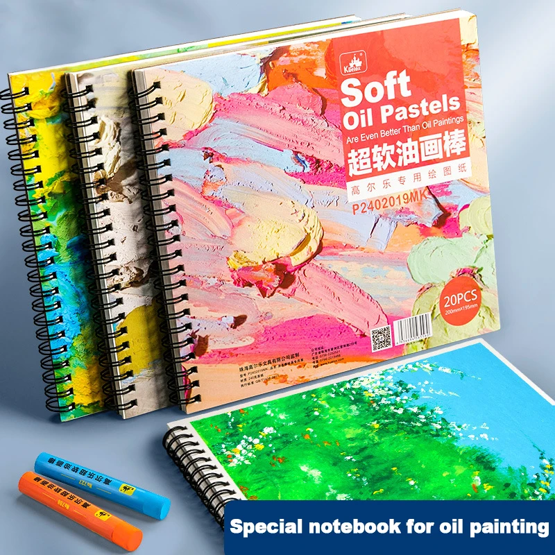 1PC Spiral Book Coil Notebook for Oil Pastel Drawing Painting Sketchbook Professional Hand-Drawn Art Specialized Coloring Paper