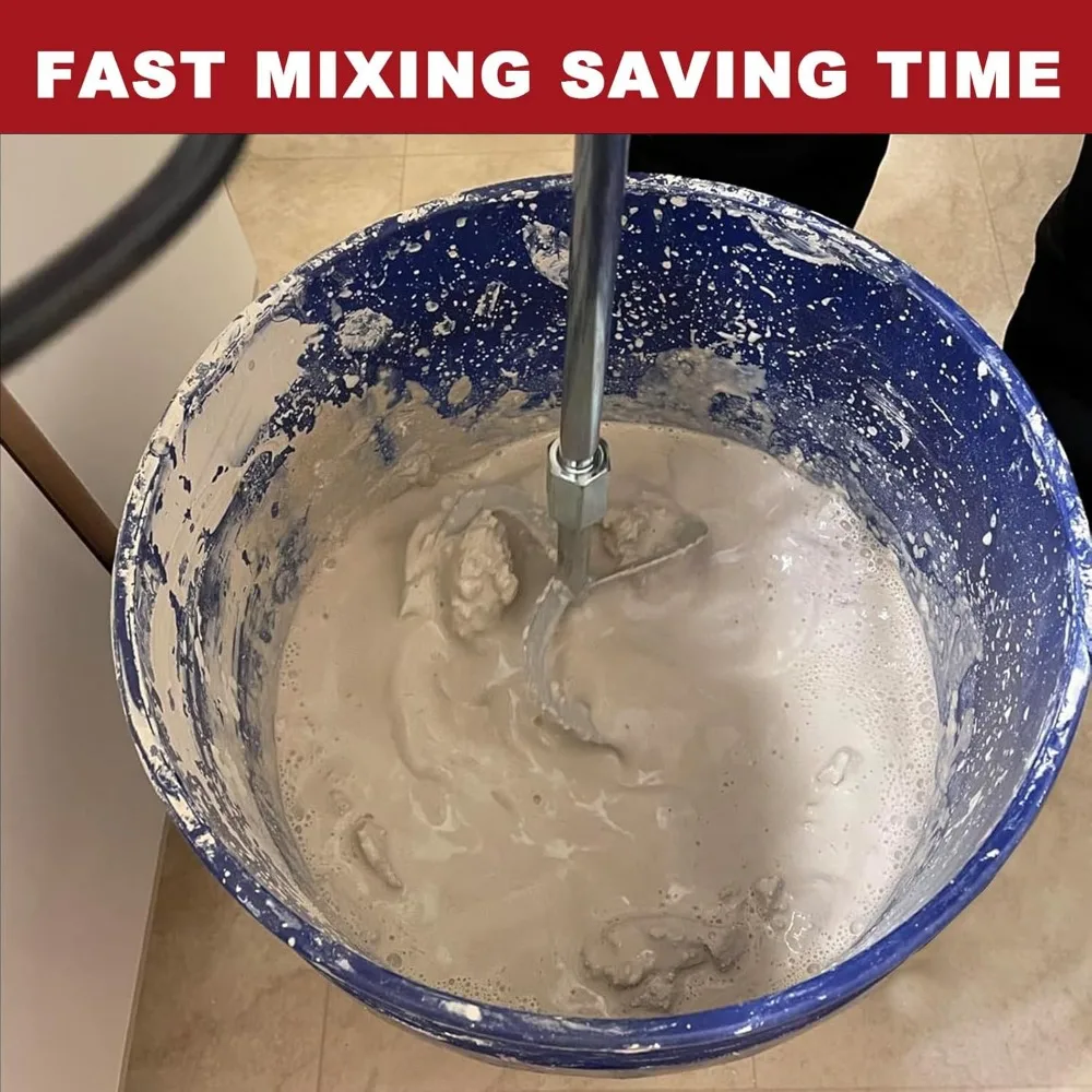 Cement Mixer, Handheld Electric Concrete Mixer, Portable Mortar Mixer with 6 Adjustable Speed, 110V Mud Mixer Machine Drill Tool