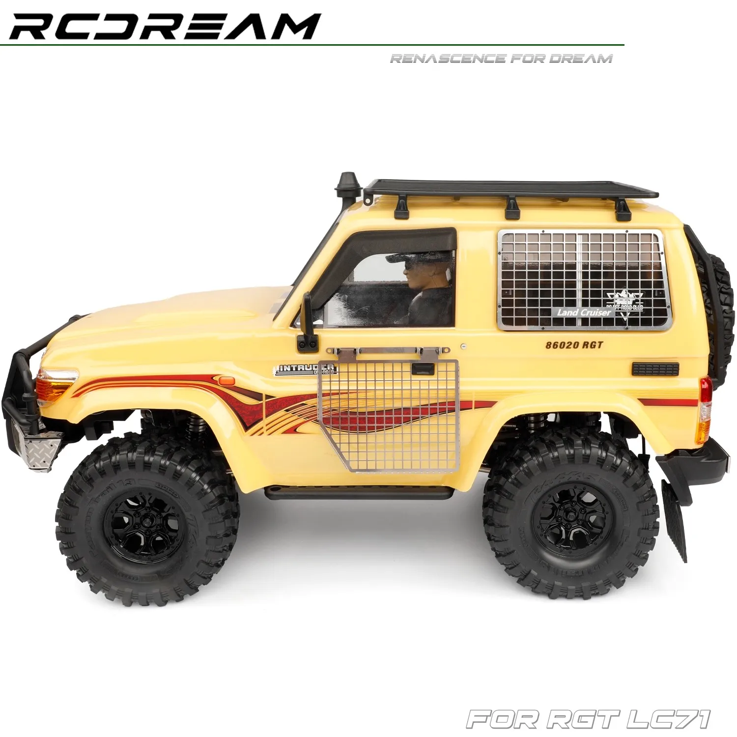 0035 RCDream 1/10 RGT LC71 Rear Side Window Mesh - Protective Mesh - Foldable Flipping Window Mesh