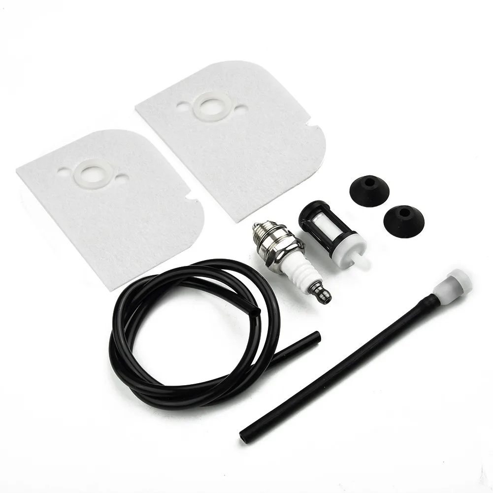 2 Pack Air Filters Plus Fuel Filter Fuel Line 2 Grommets and Fuel Tank Vent for Chainsaw 009 009L 010 011 012 120 1120 1600