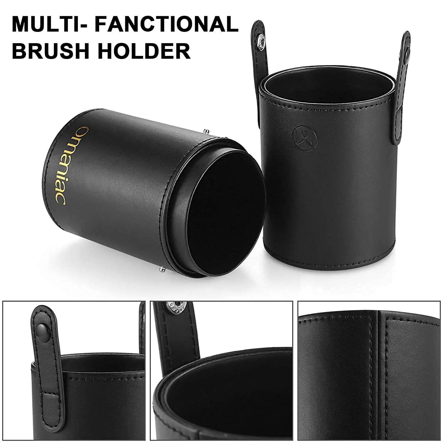 Professional 12-Piece Pearlescent Wood Handle Makeup Brush Set with Travel Case, Cruelty-Free Synthetic Fiber