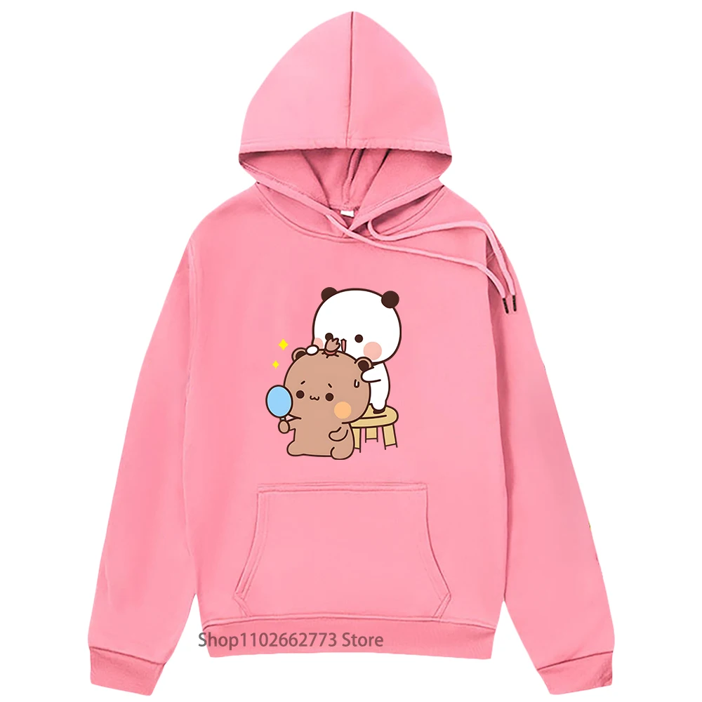 Girls Kawaii Graphic Hoodie Bubu Dudu Print Sweatshirt Cartoon Panda Bear Clothes Men's Clothing for Women Y2k Clothes Spring
