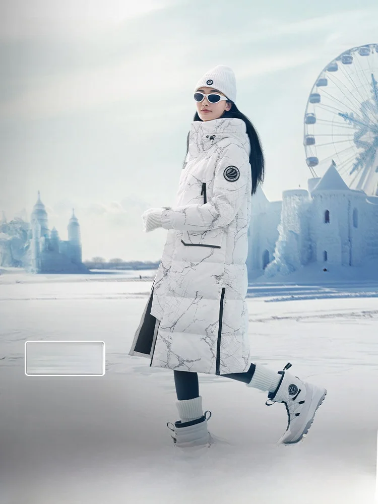 

Erbin Thiened Version Bosideng Extreme Cold 90 Goose down Winter New Outdoor Long down Jaet Women's Street Sle Fce