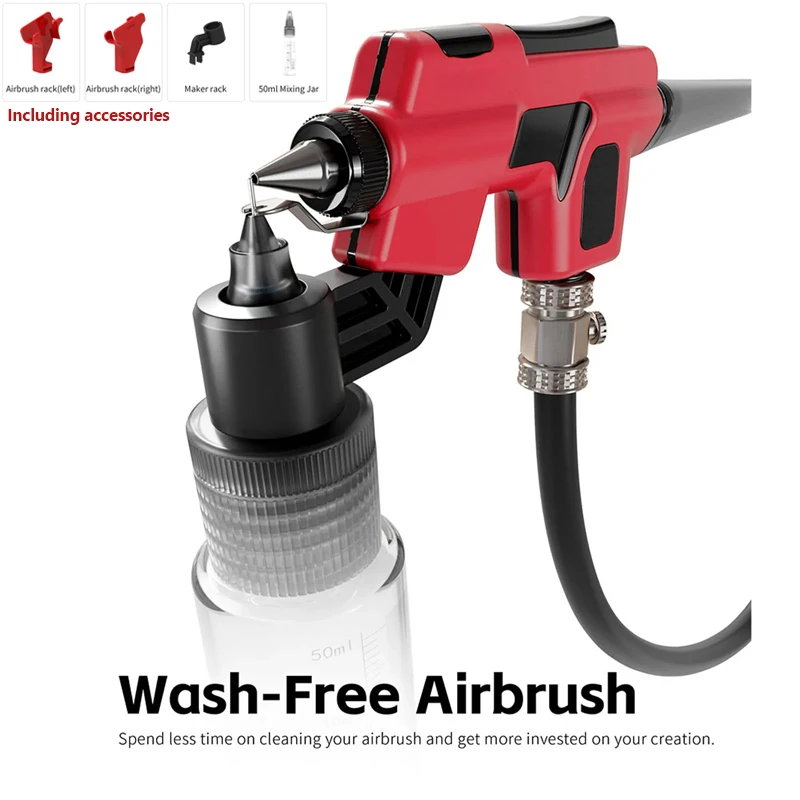 Wash-Free Airbrush with Marker Rack for Gundam Scale Model Painting Tools Quick Paint Change Hobby DIY Craft Tools
