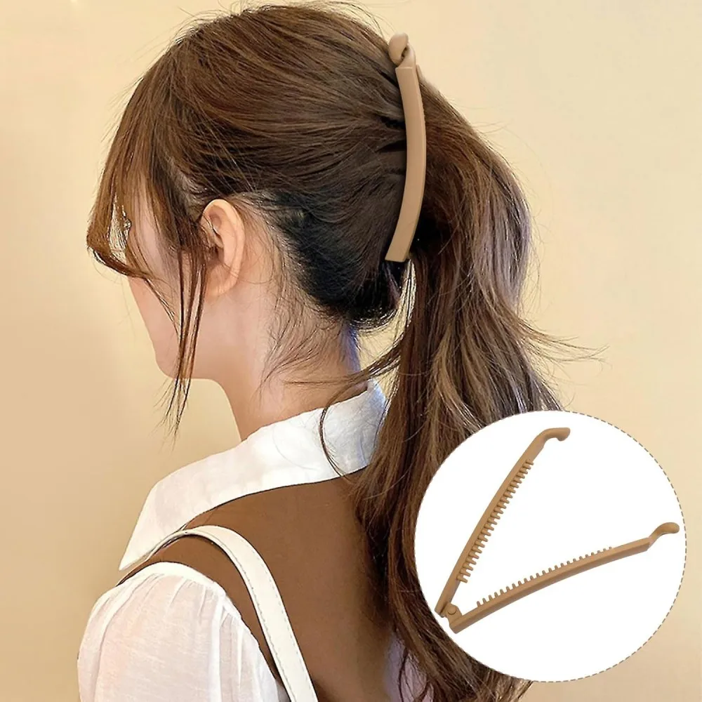 4/5 Stück Bananen-Haarklammern, rutschfeste große Pferdeschwanz-Halter-Clips für Frauen, Vintage 90er-Jahre-Doppelkämme, Haarnadel-Zubehör – Detail 5