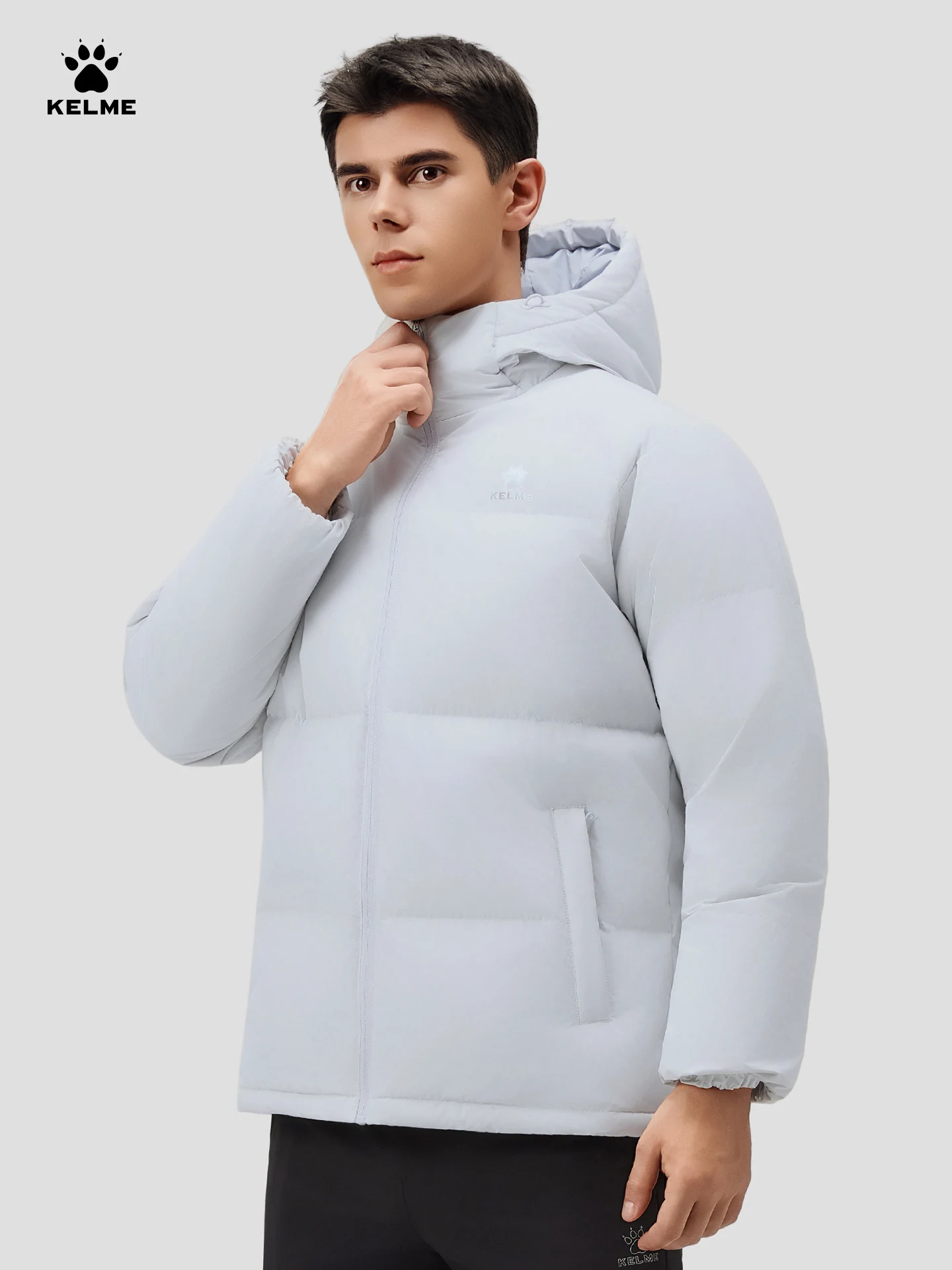 Kelme Men's Outdoor Down Jacket With Graphene Hooded Windbreaker Duck Down Insulated Fashionable Puffer Jacket 3