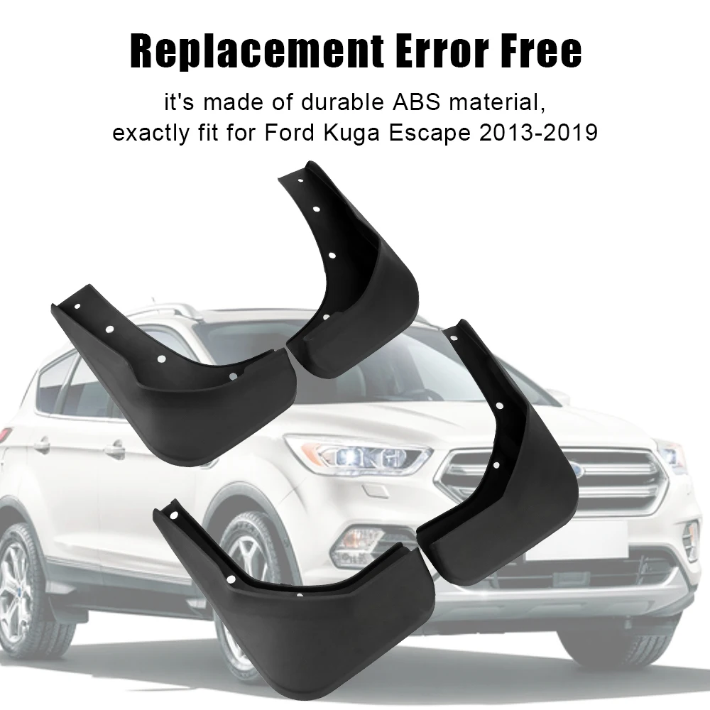 Car Accessories Mudguards Fender Splash Guards Front Rear Mud Flaps For Ford Kuga Escape 2013-2019 4pcs/set