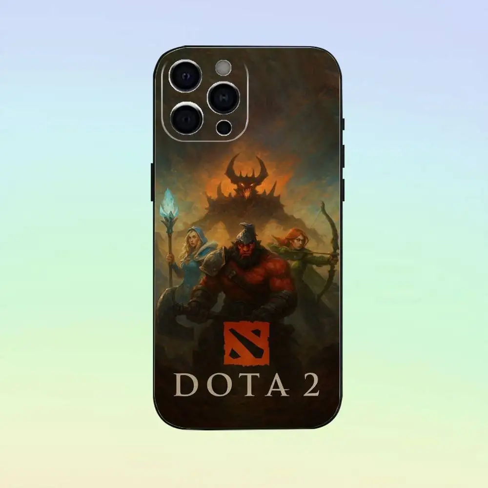حافظة هاتف D-Dota 2 الرائعة لهاتف iPhone17,16,15,14,13,12,11 Plus، Pro Max غطاء أسود ناعم #4