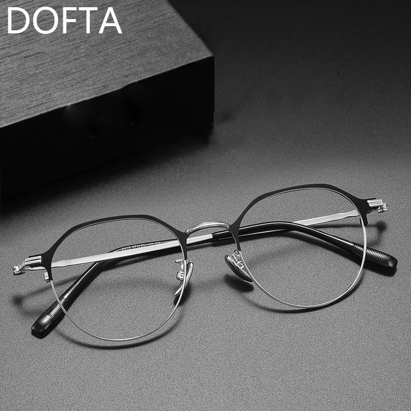 

DOFTA ретро круглая оправа для близорукости полурамные очки для мужчин ультра-легкий сплав маленькая оправа оптические очки оправа для женщин