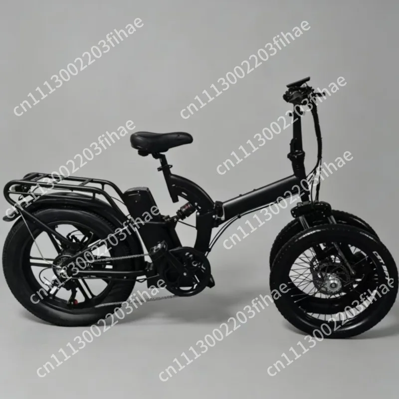 Three-wheeled moped inverted assist bicycle folding inverted bicycle tricycle fully enclosed