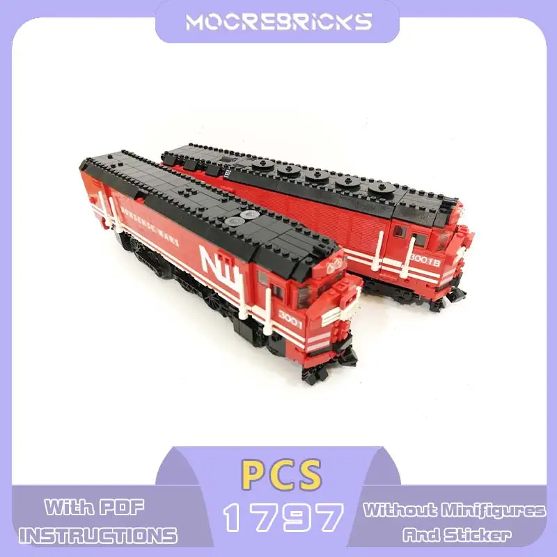 

MOC 1/48 ACE 3000 Steam Locomotive Building Blocks Motorised Modern Advanced Technology Heavy Cargo Train Bricks Toy Gift