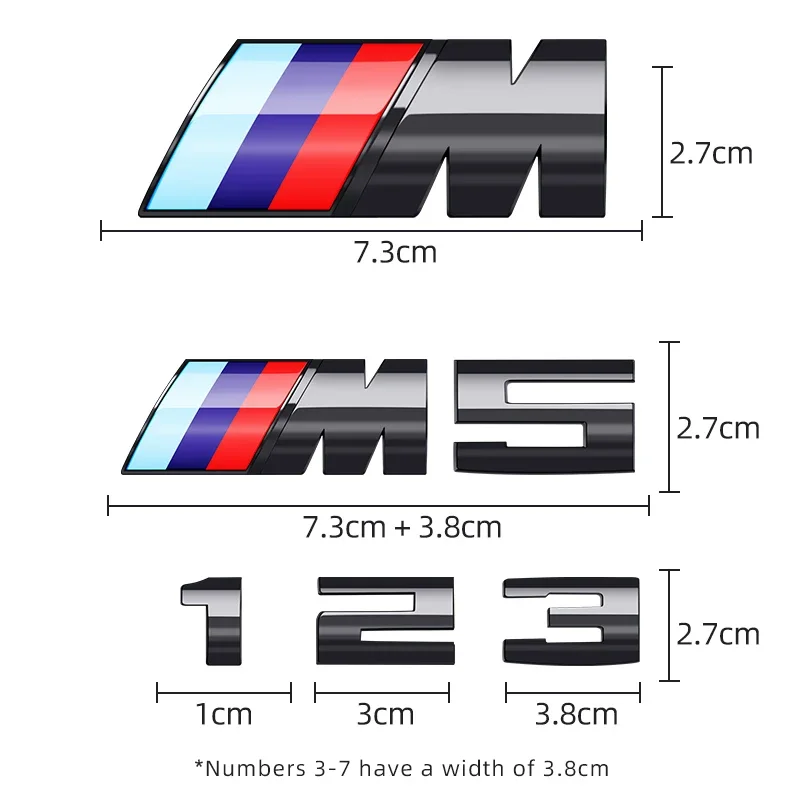 3D ABS Car Rear Trunk Emblem Badge for BMW M Thunder Edition M1 M2 M3 M4 M5 M6 M7 X7M X2M X3M X4M X5M X6M COMPETITION power logo