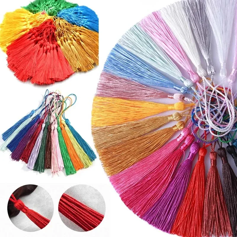 100Pcs/lot 13CM Polyester Silk Tassels Fringe Spike Hanging Spike Tassel Curtains For Sewing Curtain Accessorie DIY Craft Making