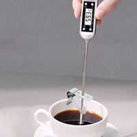 Stainless Steel Thermometer Holder for Coffee Pot Grill Meat Probe Kitchen Gadgets Temperature Meter Sticker Pot Clip Milk Clip