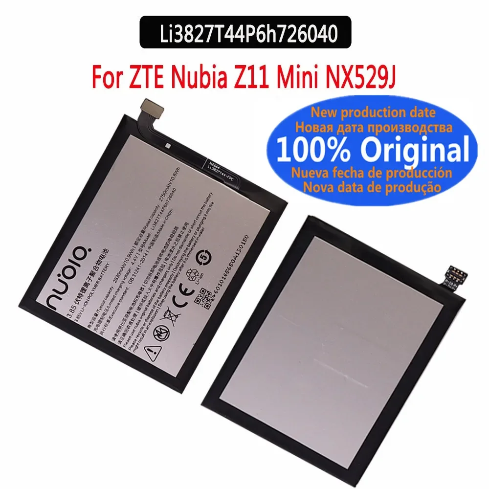 

New Li3827T44P6h726040 2830mAh Original Battery For ZTE Nubia Z11 Mini Z11Mini NX529J Mobile Phone Battery Bateria