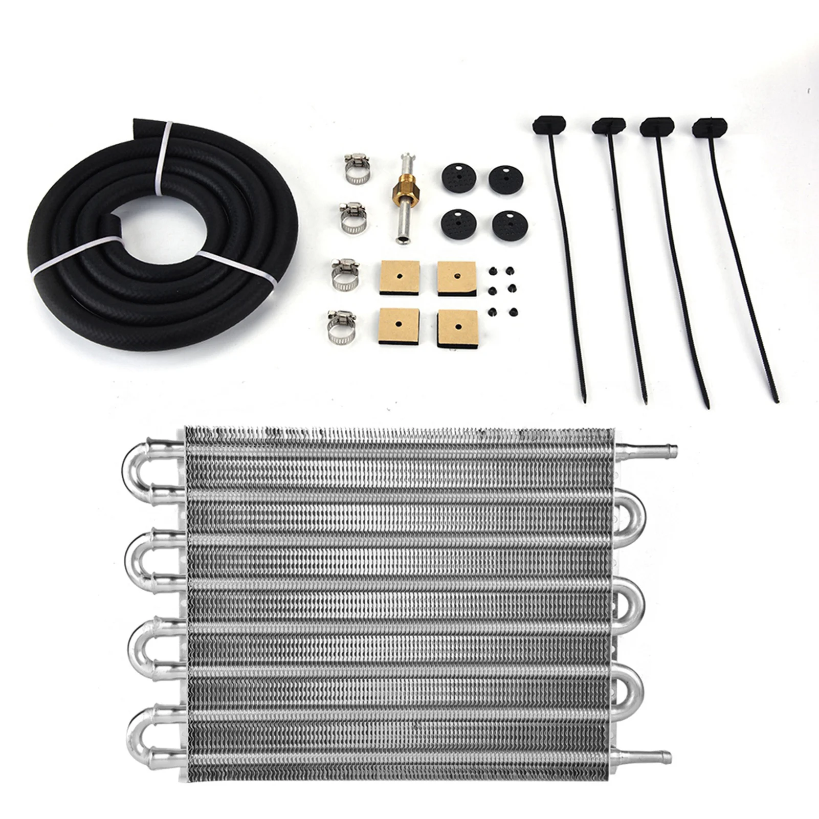 

Car 8 Row Remote Transmission Oil Cooler Kit AutoManual Radiator Converter