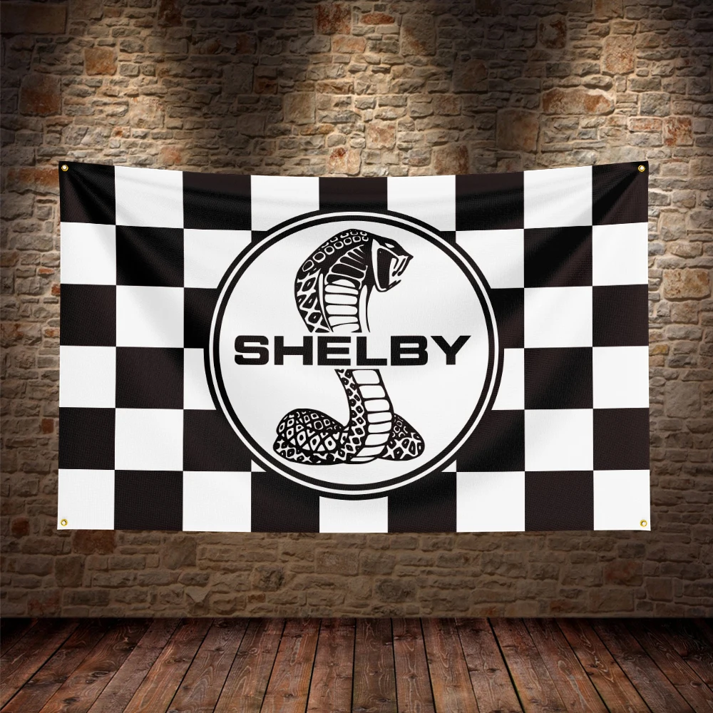 3X5Ft Shelbys Racing Car Flag Polyester Printed Car Banner For Decor