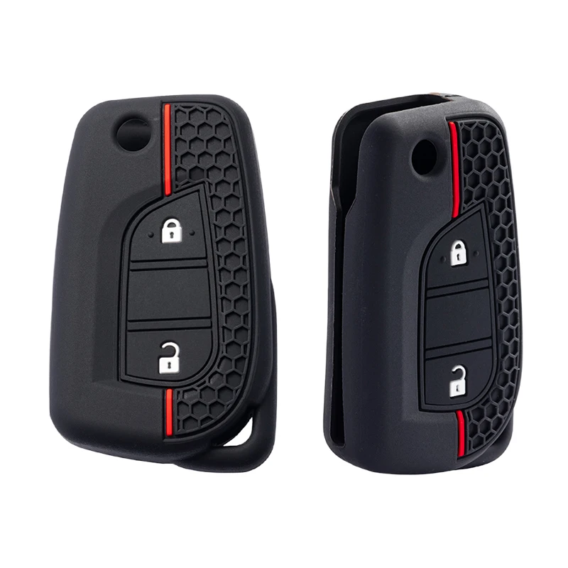 2-Tasten-Schlüsseletui-Kappe für Toyota Yaris Rav 4 2016 2017 2018. Klappabdeckung für PEUGEOT 108 für Citroen C1 2019 Autozubehör