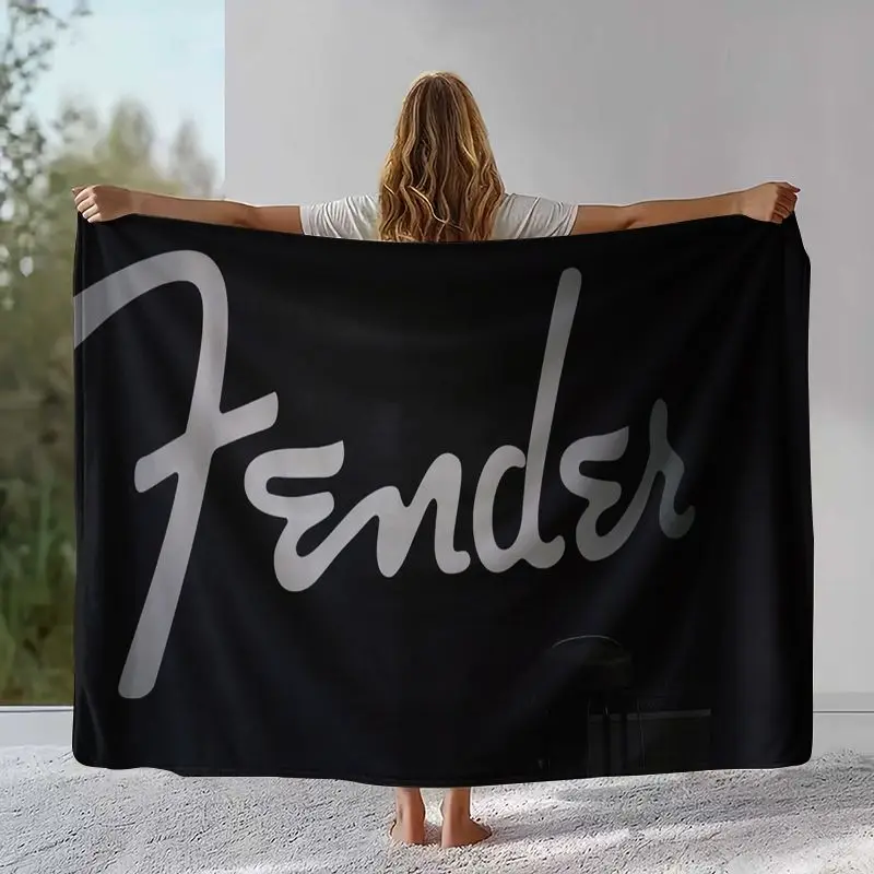 Vintage Fender Guitar Rock Music Soft Flannel Throw Blanket,Cozy Warm Blanket for Bed,Sofa,Living Room,Picnic,Camping,Home Decor