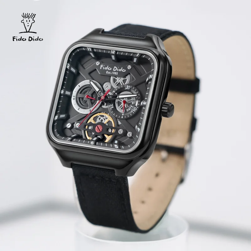 FIDODIDO Sports Couple Watch Quartz Movement Silicone Strap 50M Waterproof Luminous Calendar Mechanical Style FD2360-912