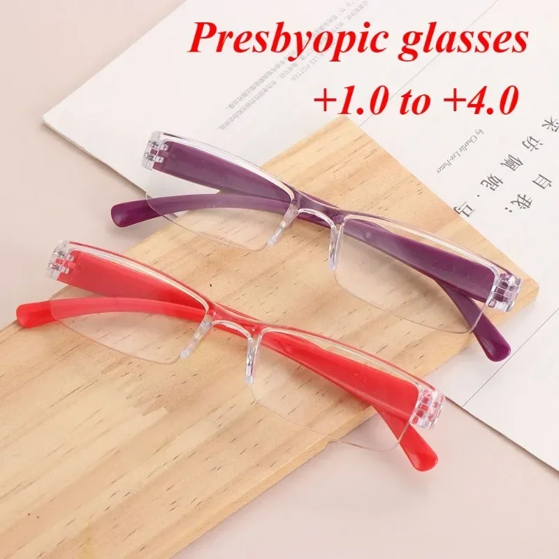 1PC Reading Glasses Unisex Women Men Older Fashion PC Frame Portable Presbyopic Eyeglasses High-definition Vision Care +1.0~+4.0