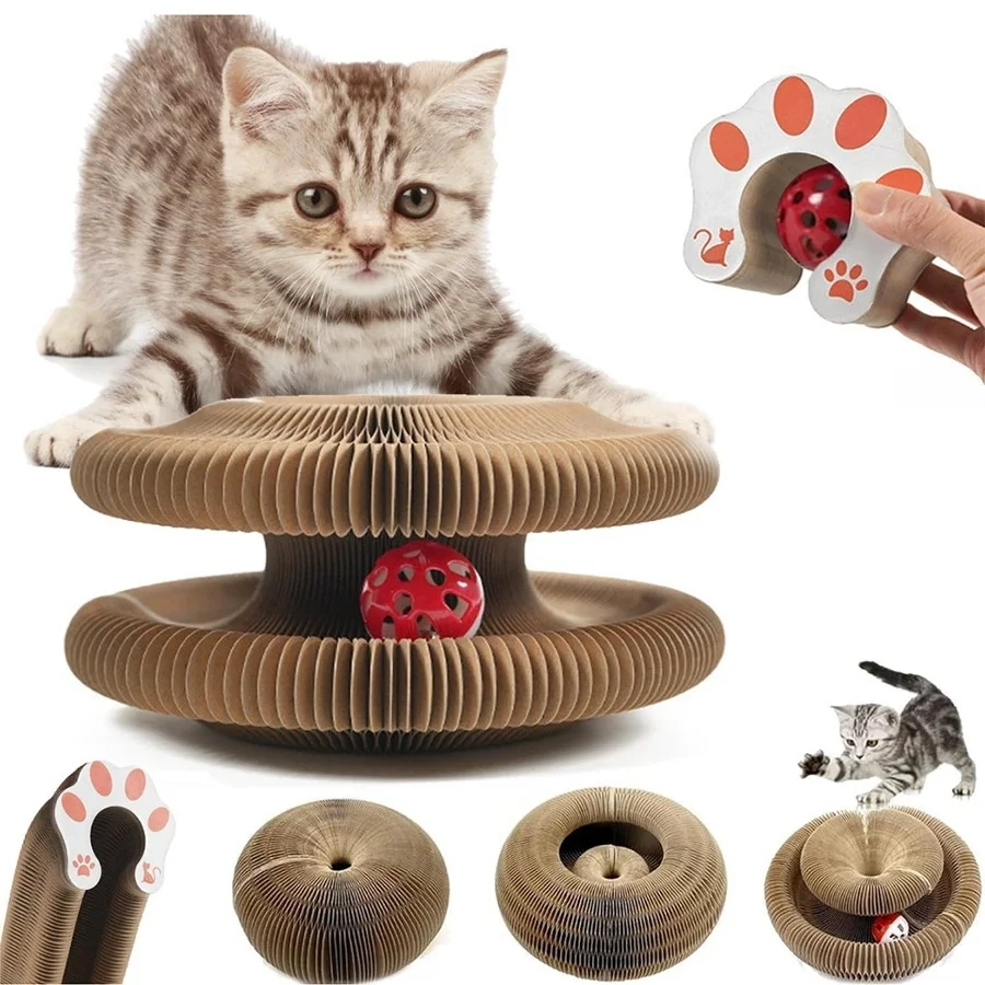 Organ-Katzenkratzbrett, verschleißfest und späne beständig, Katzenspielzeug, Kratzbrett aus Wellpappe mit Glöckchen