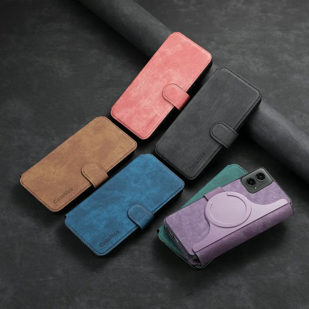 Luxury Case for Motorola Edge 70 60 Fusion Signature 5G Leather 2IN1 Moto G86 Power G56 G55 75 G85 Edge 60S 60 Neo 50 Pro G17