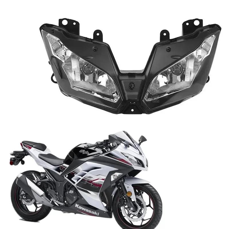 

Запчасти для мотоциклов Kawasaki Ninja 300R EX300 2013-2017 2015, передняя фара в сборе, лампа головного света