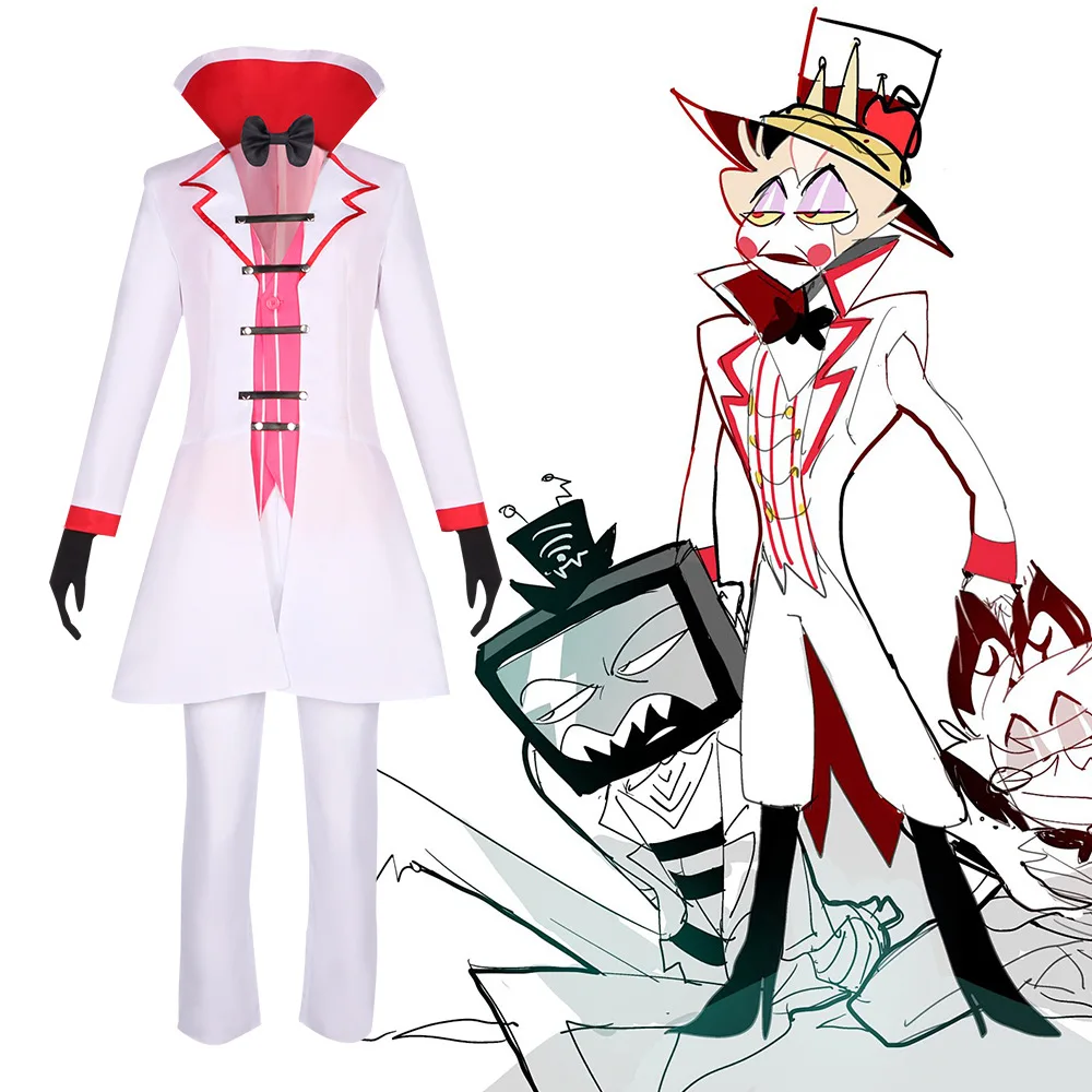 

Hell Inn ALASTOR Cosplay Costume Hell Inn Hotel Lucifer White Morning Star Cosplay Costume