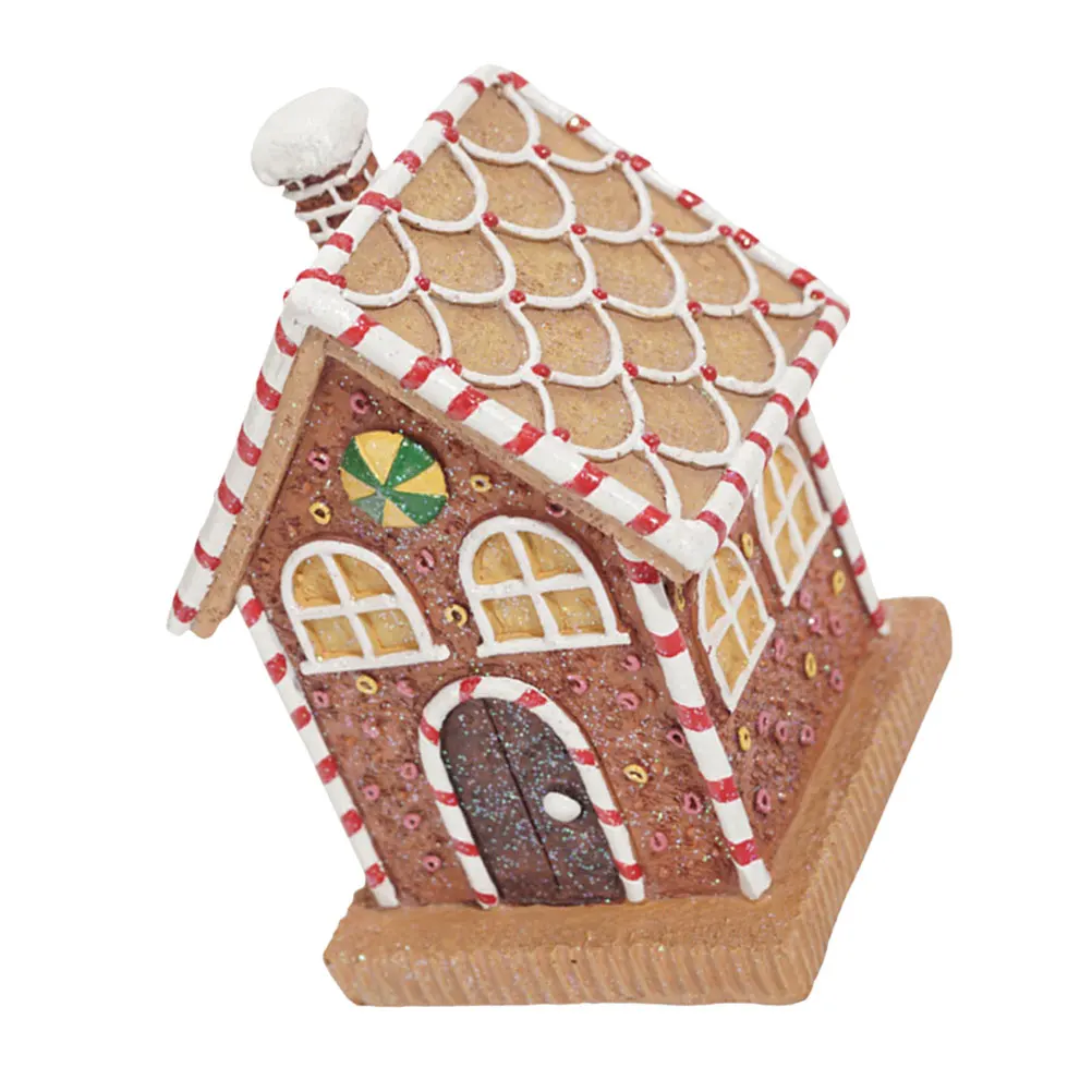 

Light Up Gingerbread Christmas Decor Resin Ornament for Home Living Room Table Holiday Atmosphere Gingerbread Kit