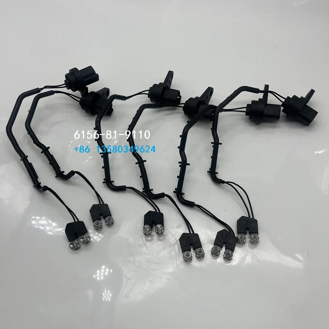 6 pcs Nozzle Injector Harness 6156-81-9110 PC400-7 PC400-8 Excavator Injector Wiring Harness 6156819110 For Komatsu