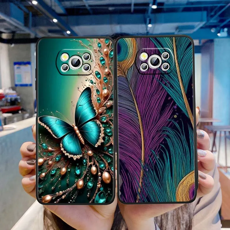 الإبداعية الفن الفاخرة نمط ل Xiaomi Mi Poco F3 F4 F5 F6 X3 X4 X5 X6 X7 M3 M4 M5s M5 M6 GT Pro 5G غطاء أسود جراب هاتف #6