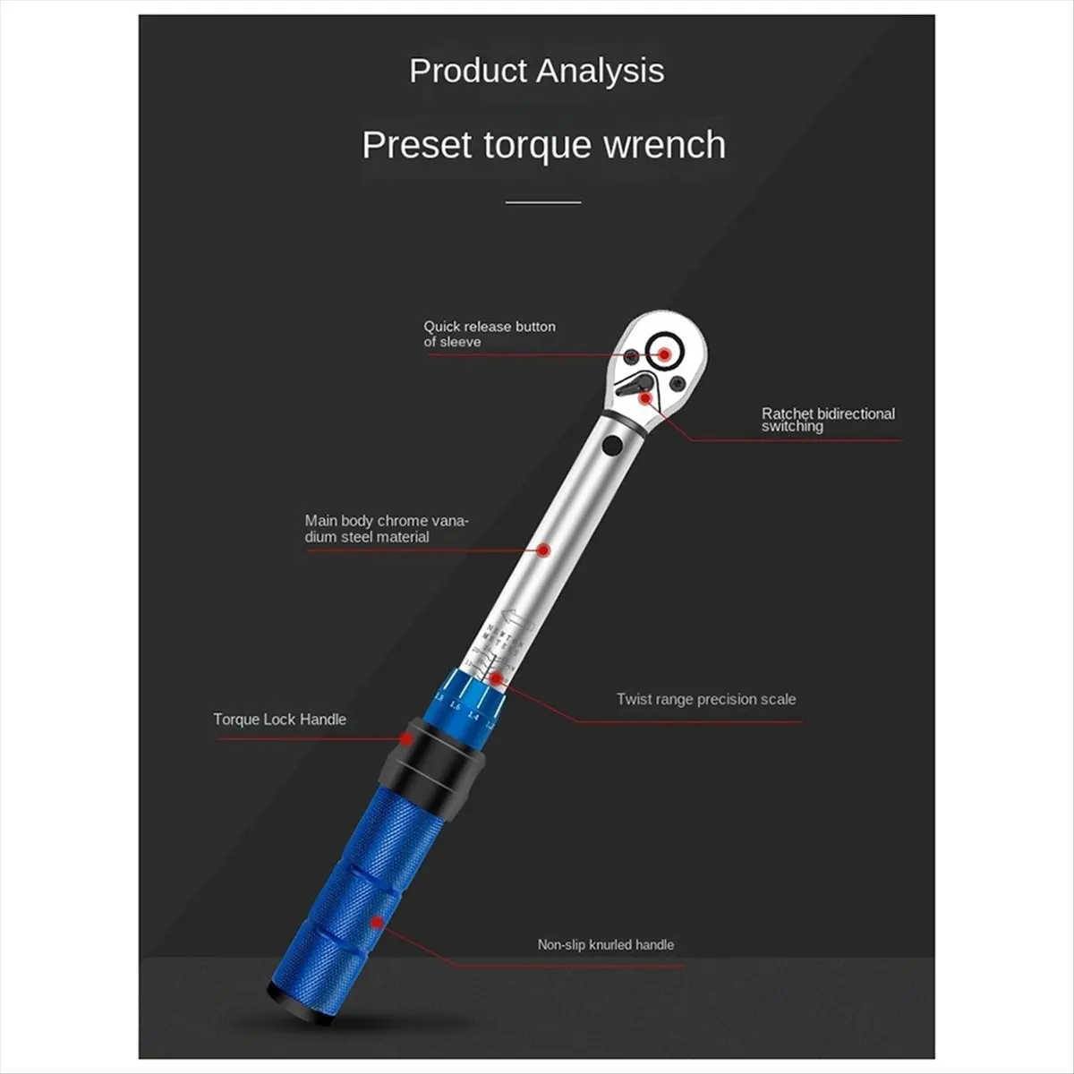 ABNH Adjustable Preset Torque Wrench Torque Torque Kg Wrench Hexagonal High Road Car Maintenance