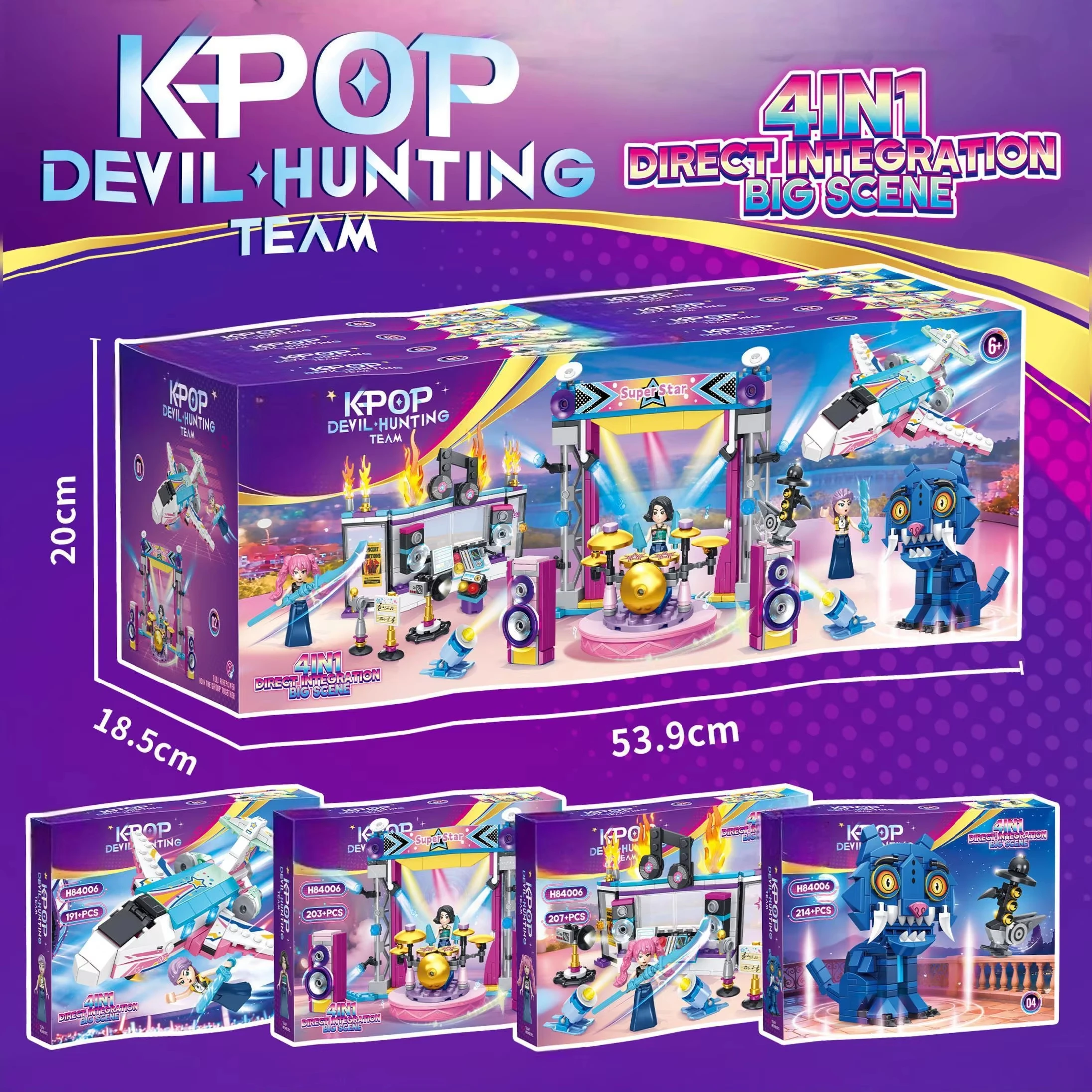 MOC KPop Demon Hunters Series Building Blocks, Mila Zoe Lumi Figure Model Kit, Decorazione da scrivania Regalo per Fan Collezionisti Bambini