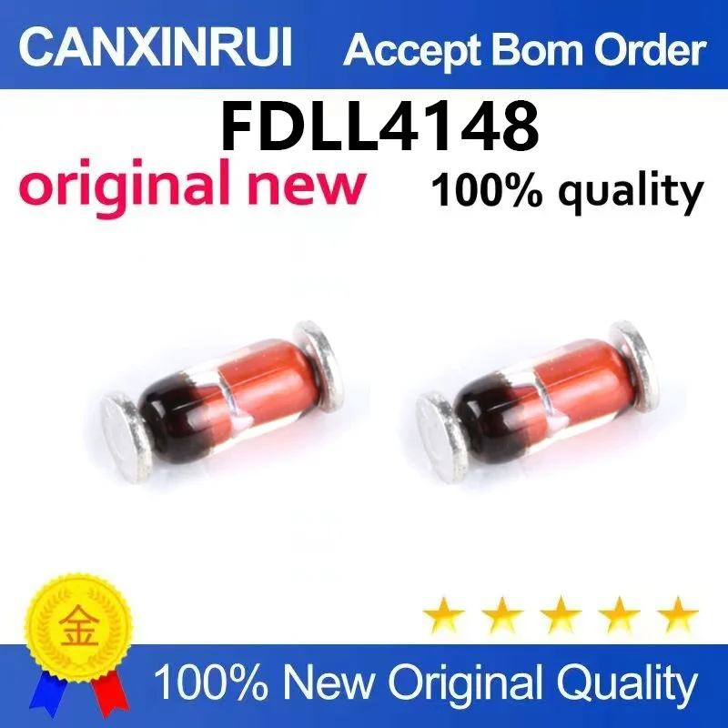 (5pcs-100pcs)Original genuine FDLL4148 LL4148 200mA 100V cylindrical LL34 switch diode 1N4148