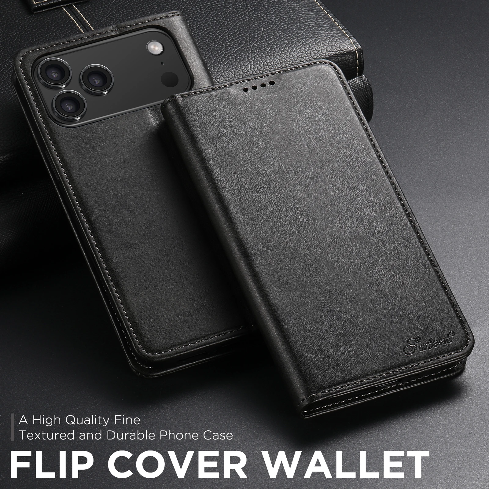 SUTENI Kunstleder-Kartenhalter-Standfunktion-Geldbörse Magnet-Flip-Cover Handyhülle für iPhone 18 Pro Max 17 16 Plus 15 Pro 14 13 12 – Detail 34