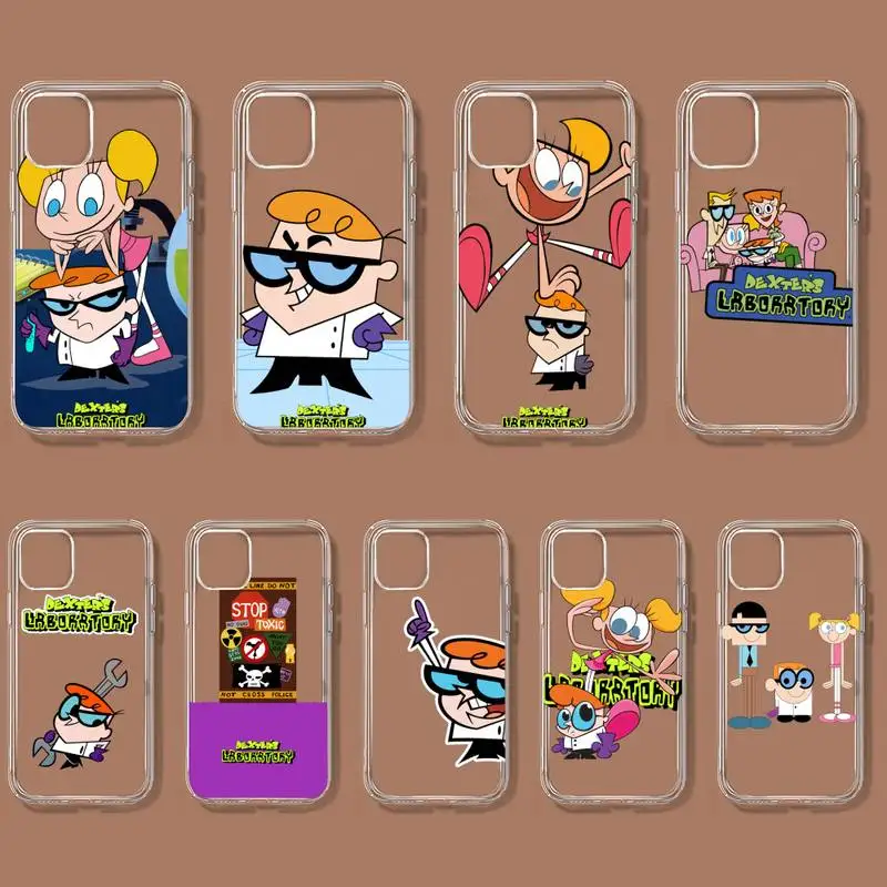 Cartoon Dexter‘s Laboratory Phone Case For iPhone 11 12 Mini 13 14 Pro XS Max X 8 7 6s Plus 5 SE XR Transparent Shell