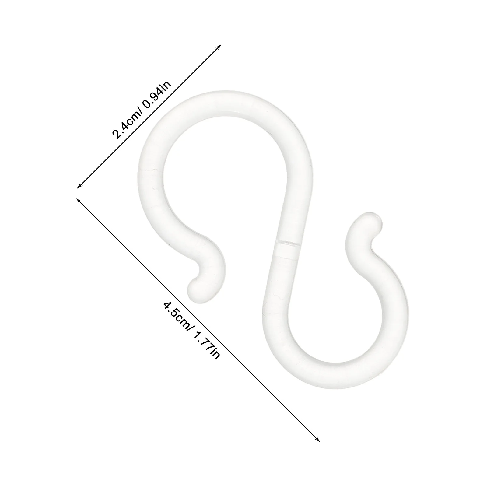 20pcs S Hooks For Car Kitchen Clear Plastic Hangers Pots Pans Utensils Bag Hook Organizer Retail Shelf Storage Solutions