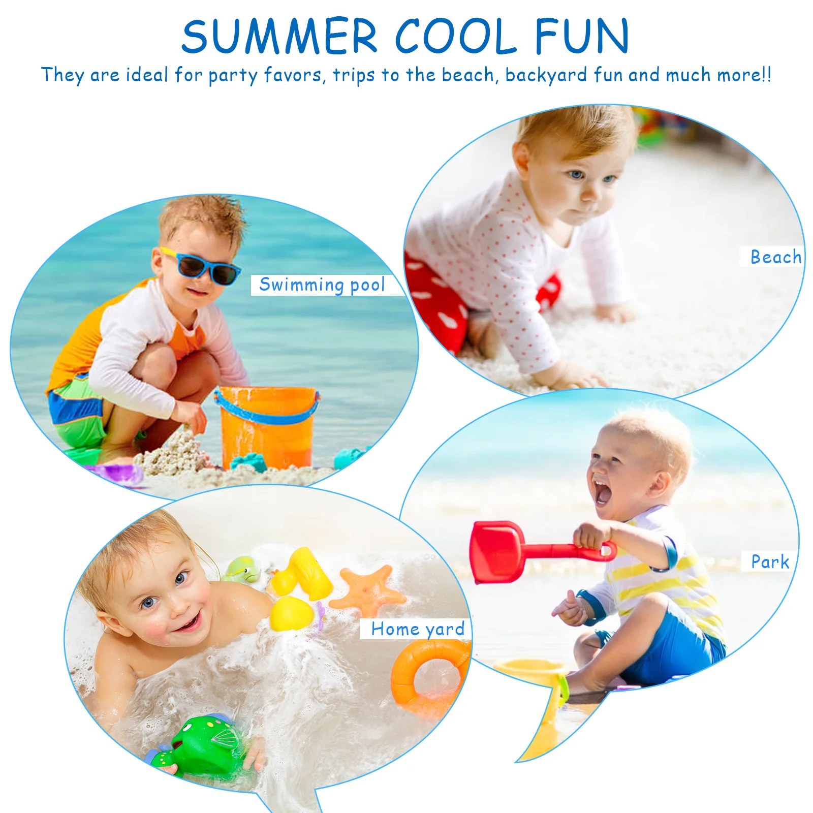 25 Pcs Kids Summer Toy Beach Sand Toys for Sand-excavating Tools Shovel Children