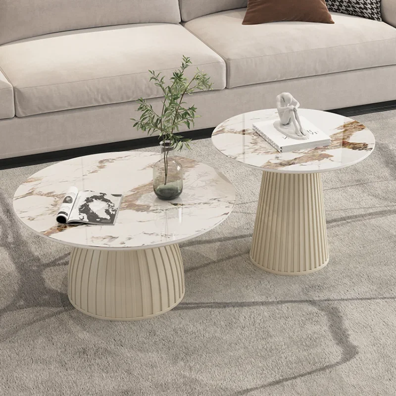 

Cream Wind Rock Plate Coffee Table Living Room Small Simple Tea Table Center Modern Hallway Mesa Centro Salon Home Furniture