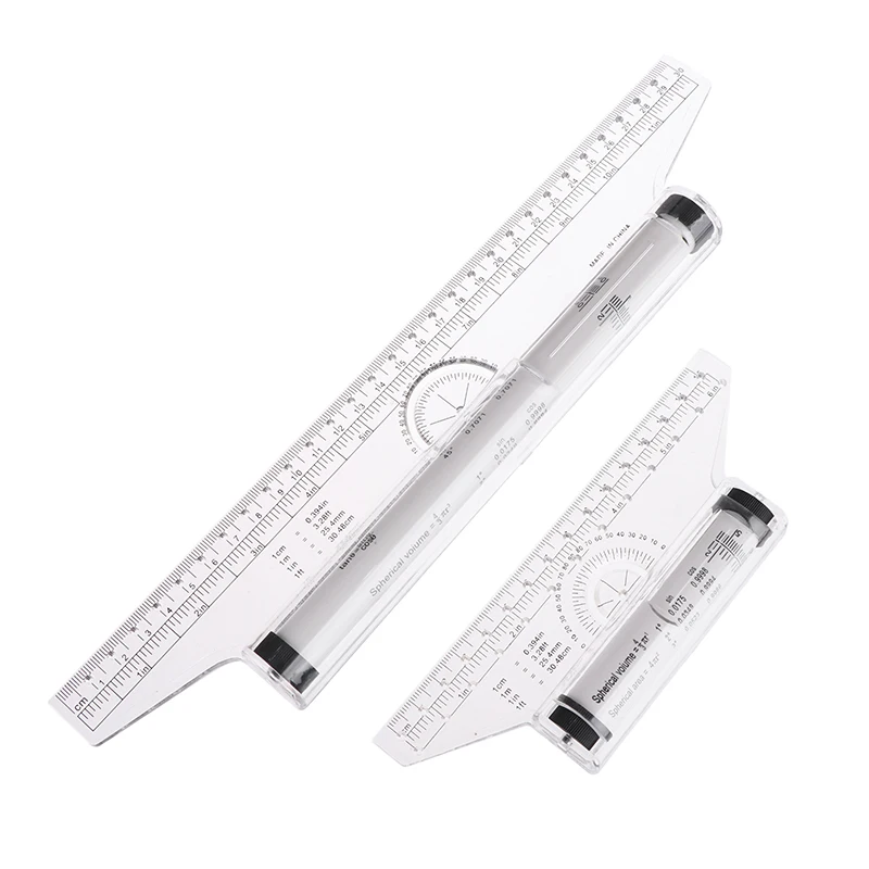 B*1Pc 15cm 30cm Angles Line Ruler 15/30cm Multi-Function Drawing Tool Metric Rolling Ruler Clear Parallel Rolling Ruler