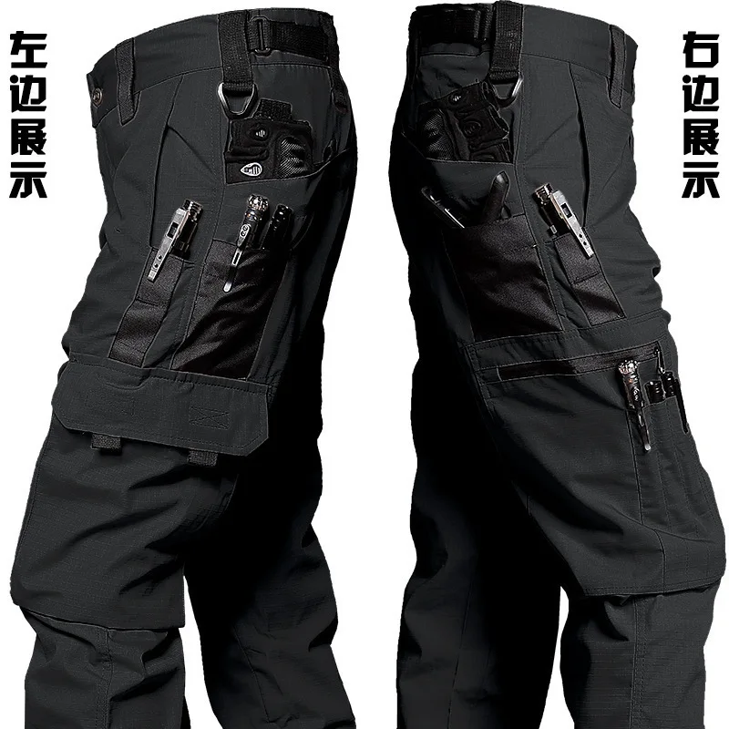 Wear Resistant Work Pant Man Multi-pocket Straight Cargo Trousers Outdoor Jogging Tactical Pants Spring Autumn Casual Trousers