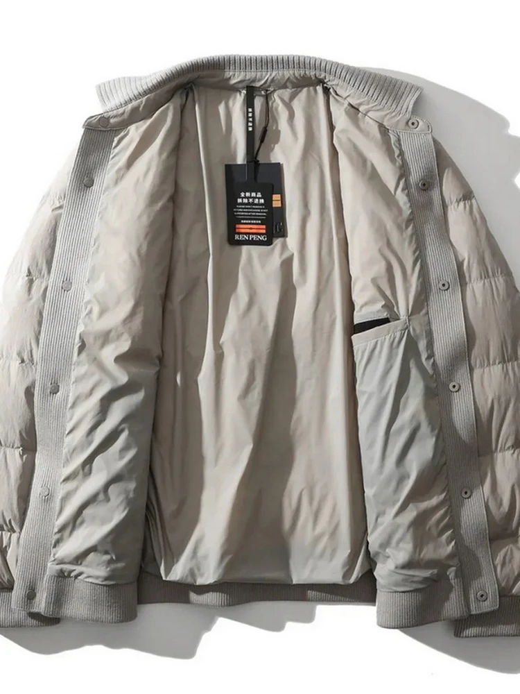 

Теплая вязаная повседневная свободная куртка-пуховик из нейлоновой ткани, ветрозащитная, водоотталкивающая, для города, отдыха и ежедневных поездок