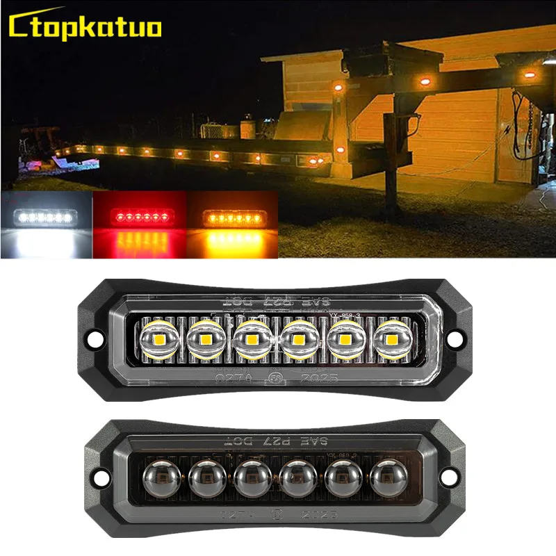 

6LED Car LED Side Marker Lights 12v 24V Trailer Lights Trucks Van Bus Clearance Lights Cars Side Lamp Marker Amber/Red/White