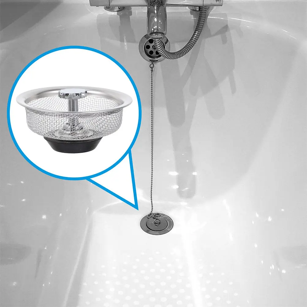 

2Pcs Sink Strainer Stainless Steel Kitchen Sink Stopper Drain Stopper Straining Mesh Plug Easy Clean Household