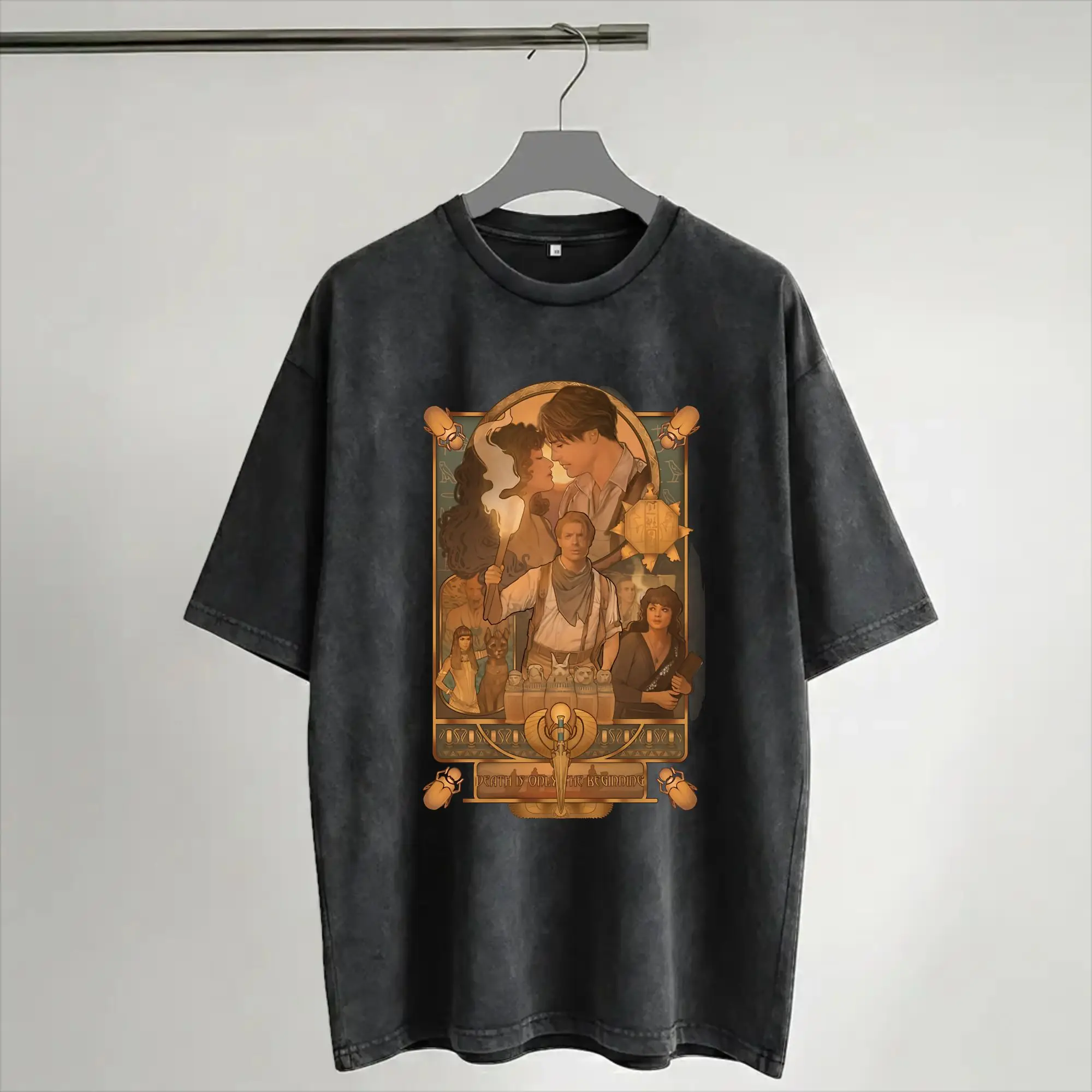 Summer The Mummy 25th Anniversary Washed T Shirts Merch Harajuku T-Shirts  Men Women Tees